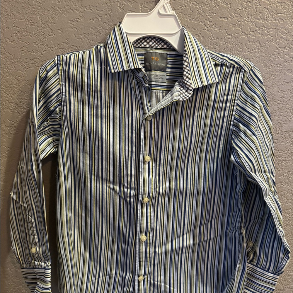 Thomas Dean Multicolor Striped Button-Down Shirt